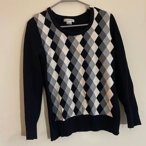 Liz Caliborne Black and White Womens Sweater
